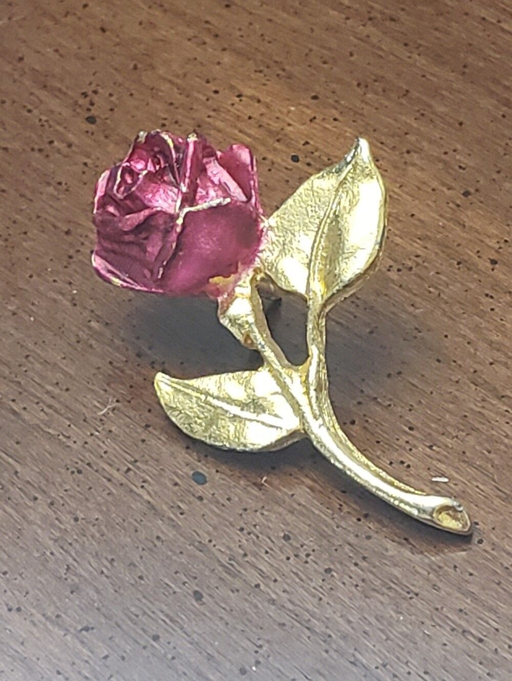 Vintage METALLIC ROSE Tack Pin